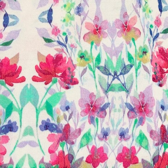 NWT $80 Talbots Womens XS Floral Print Dressy Shrug Bolero Crop Sweater Jacket - Picture 6 of 11